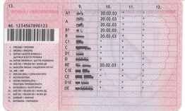 zadnja strana vozačke dozvole